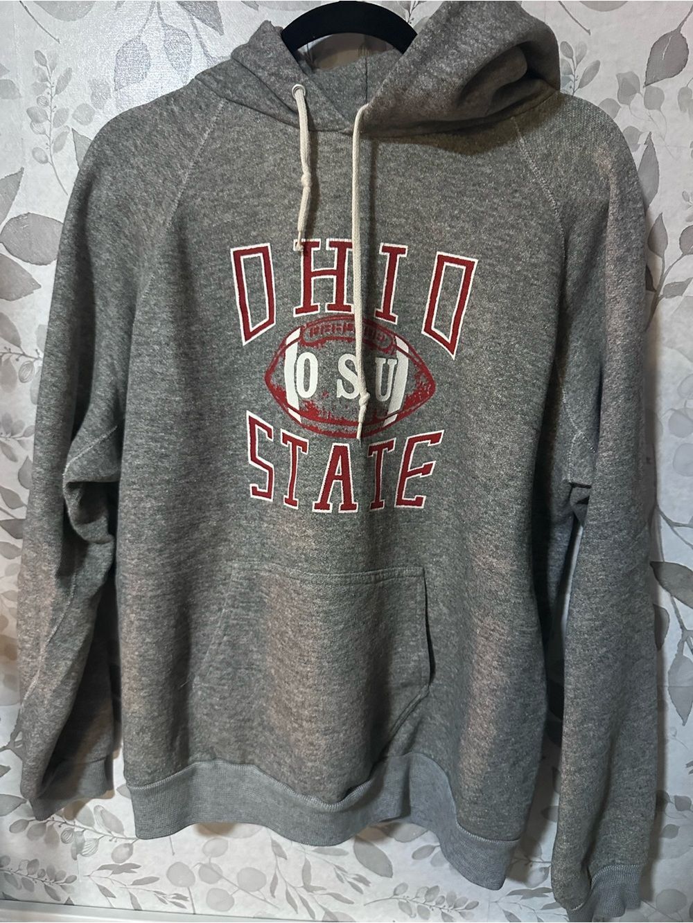 Vintage XXL Ohio State Gray Pullover Hoodie Distressed Reverse Weave Made in USA